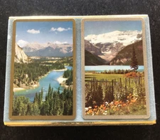 Vintage Congress 606 Playing Cards 2 decks in case Mountain Scenes Scenic Snow