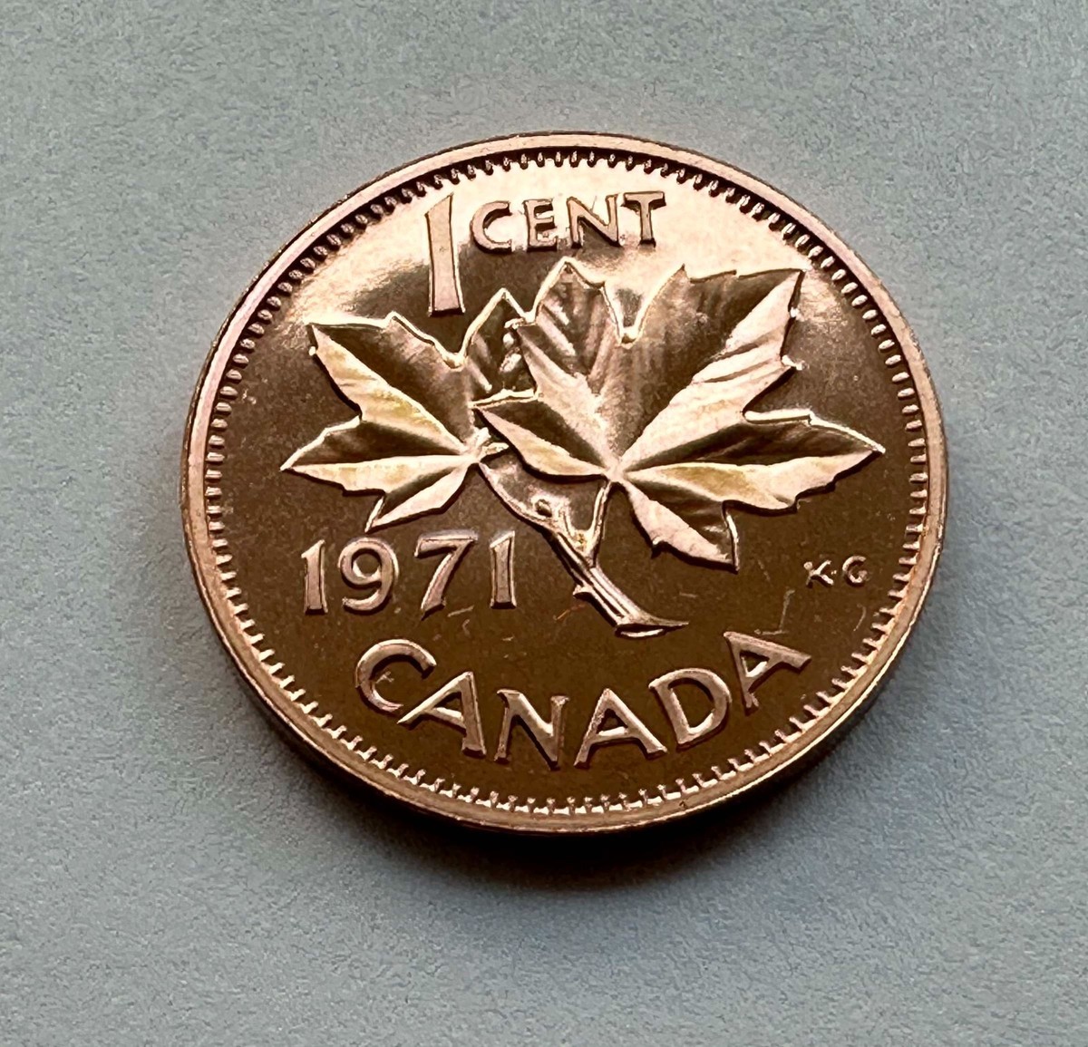 Canada 1971 1-Cent Maple Leaf Penny Coin - Proof Like Brilliant