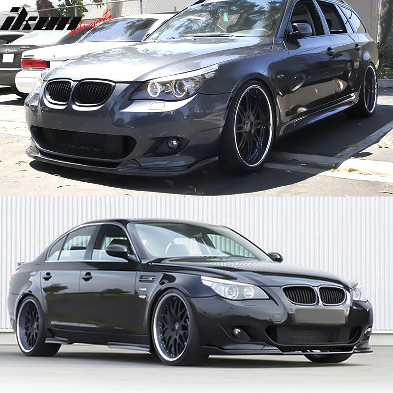 Fits 04-10 BMW E60 5 Series H Style Front Bumper Lip Spoiler PU Unpainted 1PC - Image 3 of 4