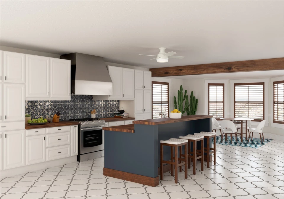 Ventilador Hunter 44 pulgadas bajo perfil blanco fresco ventilador de techo interior con kit de luz 4 aspas Foto 3 de 4