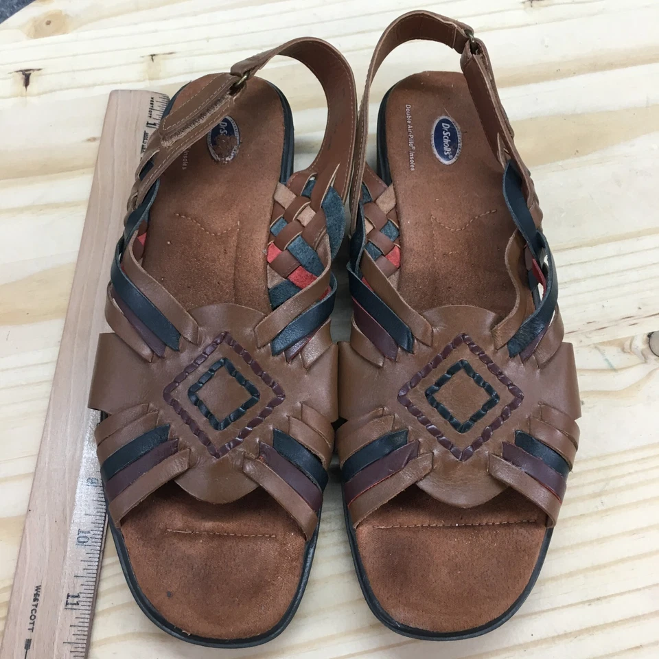 Босоножки женские Dr Scholls 11 M Aztec Huarache с открытым носком с ремешком коричневые с крючком и петлей - Изображение 3 из 4