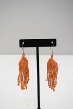 Earrings Orange Beaded Earrings