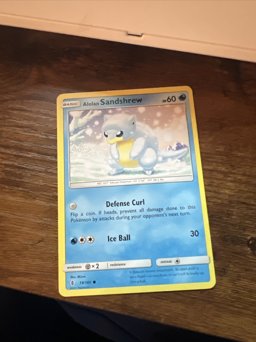 POKEMON Trading Card Basic Alolan Sandshrew HP60 19/145 2017