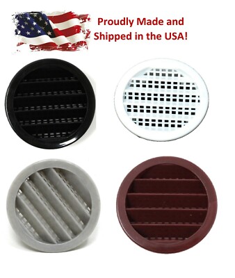 3'' Round Plastic Vent Louver Soffit Air Vent Reptile Screen Grille Cover