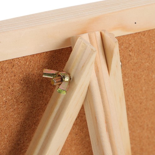 Cork Message Board Tripod Easel Cork Message Board Wooden Frame Wall Thumbtack - Picture 2 of 11
