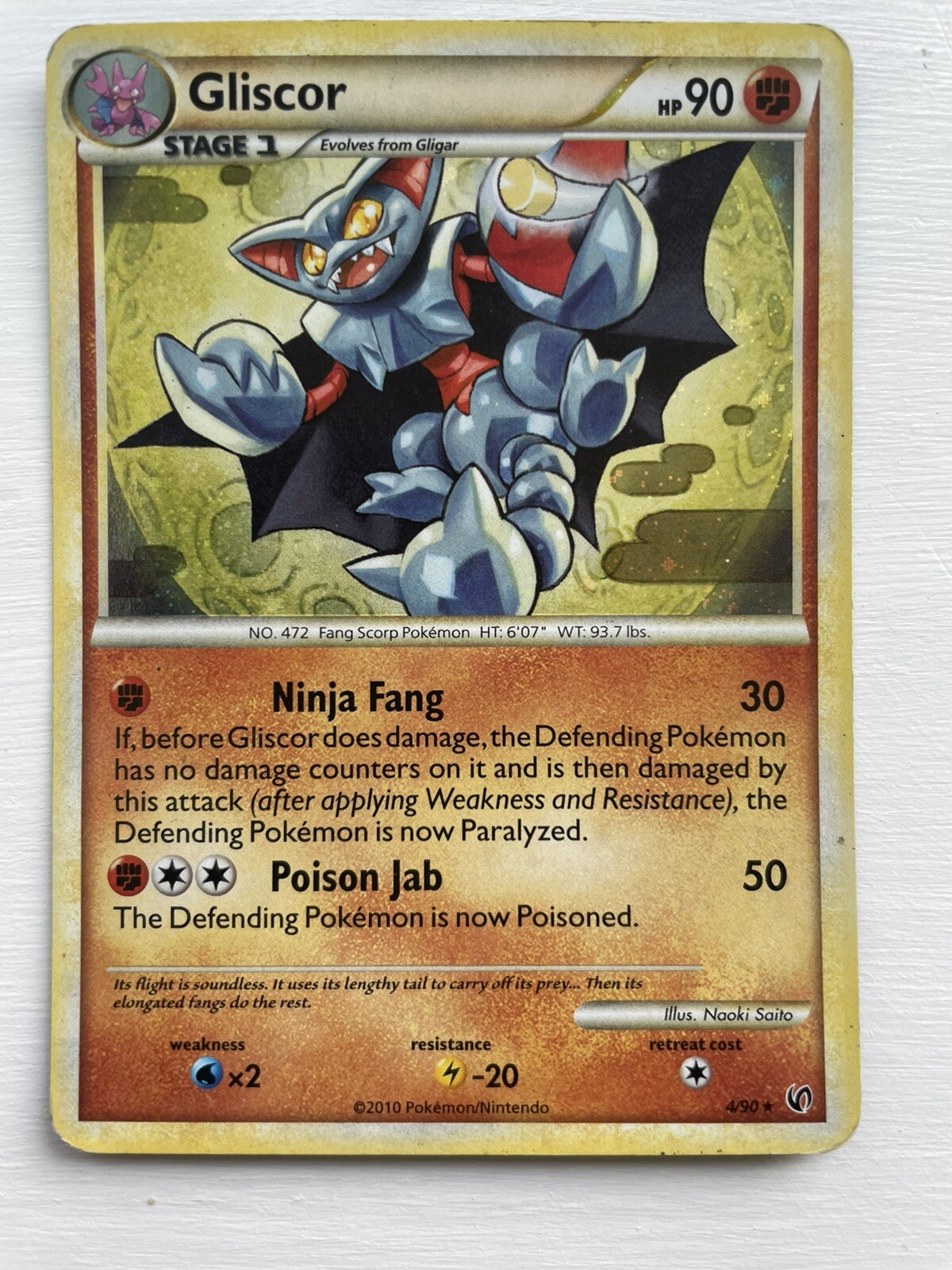 Pokémon TCG Gliscor Undaunted 4/90 Holo Holo Rare - LP