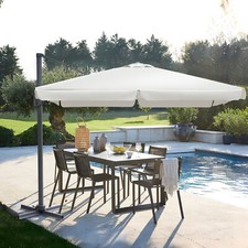 Sonnenschirm Rechteckig 300 x 300 cm Ampelschirm Marktschirm 360° drehbar UV50+