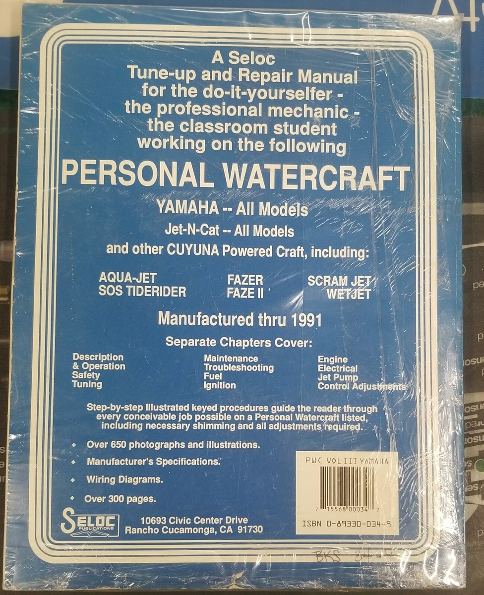 Seloc 034-9 Personal Watercraft Yamaha JetnCat & more Cuyana