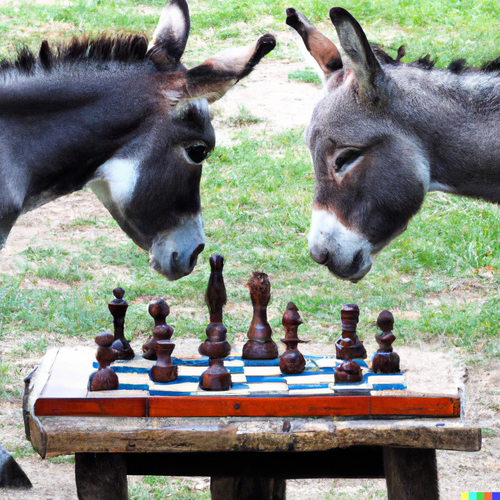 Donkeys Playing Chess T Shirt Artificial Intelligence Generated Graphic - Picture 3 of 4