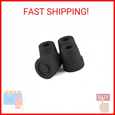 Essential Medical Supply Replacement Quad Cane Tips, Black, 1/2 Inch