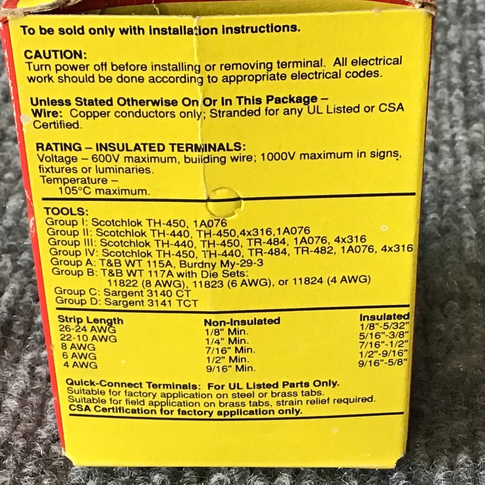 Pack Of 100 3M MVU18-6FBX Red Fork Terminal #6 Stud Size 4X296 - Image 3 of 4