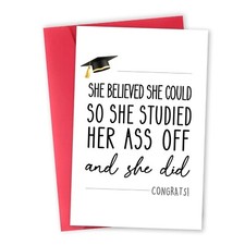 Funny Graduation Card for Her, Unique College Graduation Card for Daughter Gr...