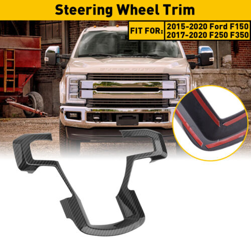 Steering Wheel Cover Trim Bezels fits Ford F150 F250 F350 2015-2020 Carbon Fiber