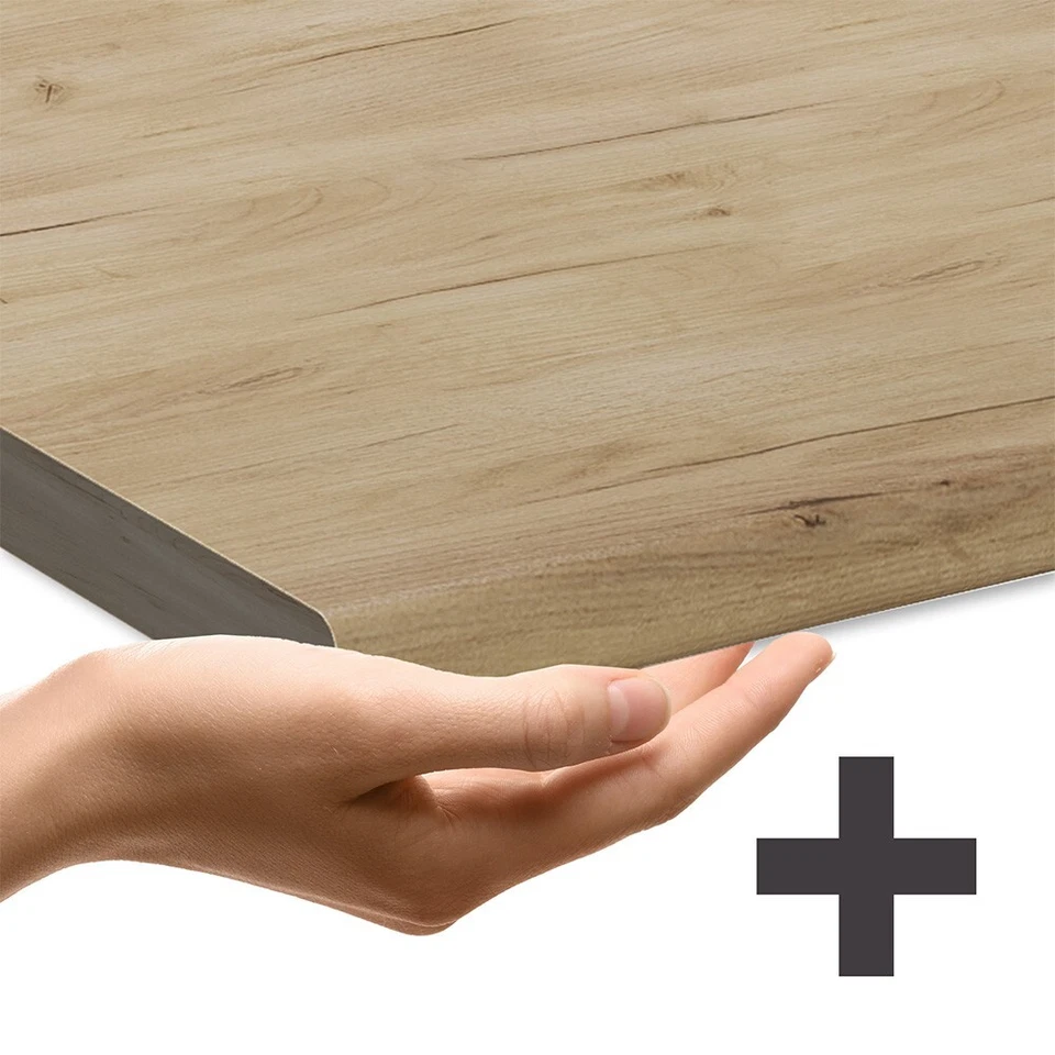 Unterschrank Fame-Line Anthrazit Eiche gefräst 80 cm mit Arbeitsplatte Vicco - Bild 3 von 4