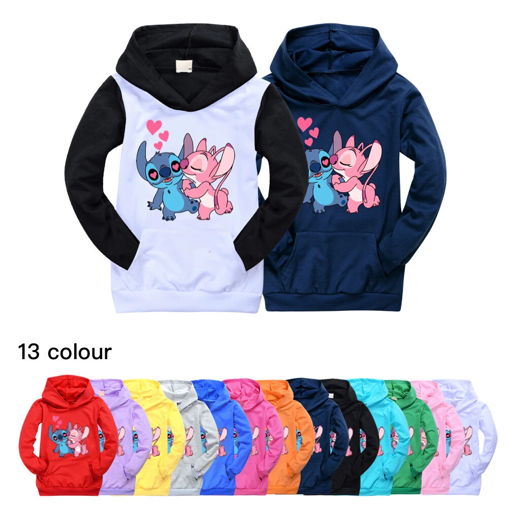 Felpa con cappuccio Lilo Stitch bambini con cappuccio maniche lunghe  maglione to