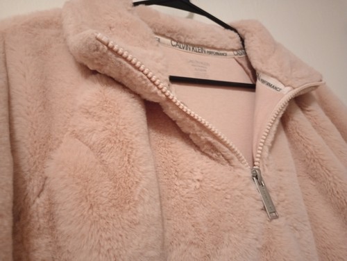 NWOT CALVIN KLEIN Women's Long Sleeve Fleece 1/4 Zip Jacket Size XL-Pink - Picture 6 of 9