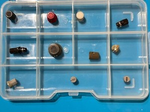 Group of 11 unique (11 total) Vintage Tektronix 366-XXXX knobs -Case gray red