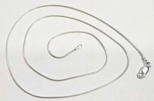 Snake Chain 20 inch Long 925 Sterling Silver 1mm round made in Italy