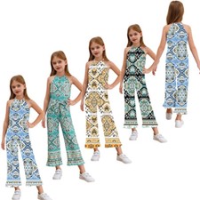 Kids Girls Jumpsuit Pants Rompers One Piece Bodysuit Beach Playsuit Casual