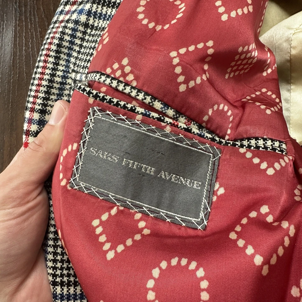 Chaqueta deportiva gris Cashemere de colección años 60 y 70 traje para hombre 46 Rockabilly rayas a cuadros Foto 4 de 4