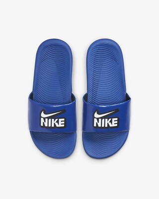 NIKE KAWA SLIDE (GS/PS) LITTLE/BIG KIDS 5Y BLUE/ GAME ROYAL WHITE