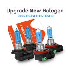Halogen 9005+H11 LED Headlight Combo Bulbs 4x High Low Beam Warm White Bright