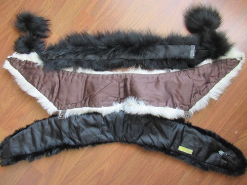 Fox Fur Collars Lot of Three 3 One White Two Blacks - Picture 5 of 7