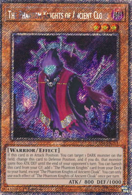 1X NM The Phantom Knights of Ancient Cloak - RA04-EN263 - Platinum Secret Rare