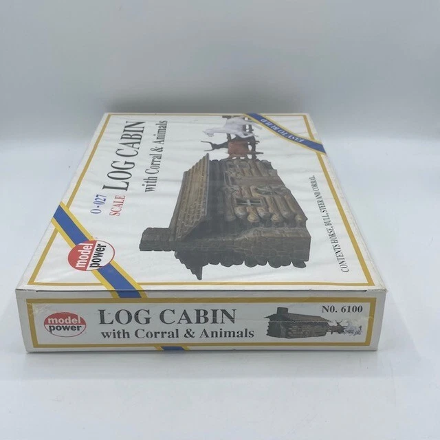 Model Power 6100 O Scale Log Cabin Kit w/ Corral & Animals Building Kit - Image 3 of 4