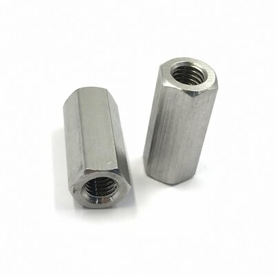 2Pcs M12 x 1.75 pitch Long Rod Coupling Hex Nut Right hand Thread [M_M_S]