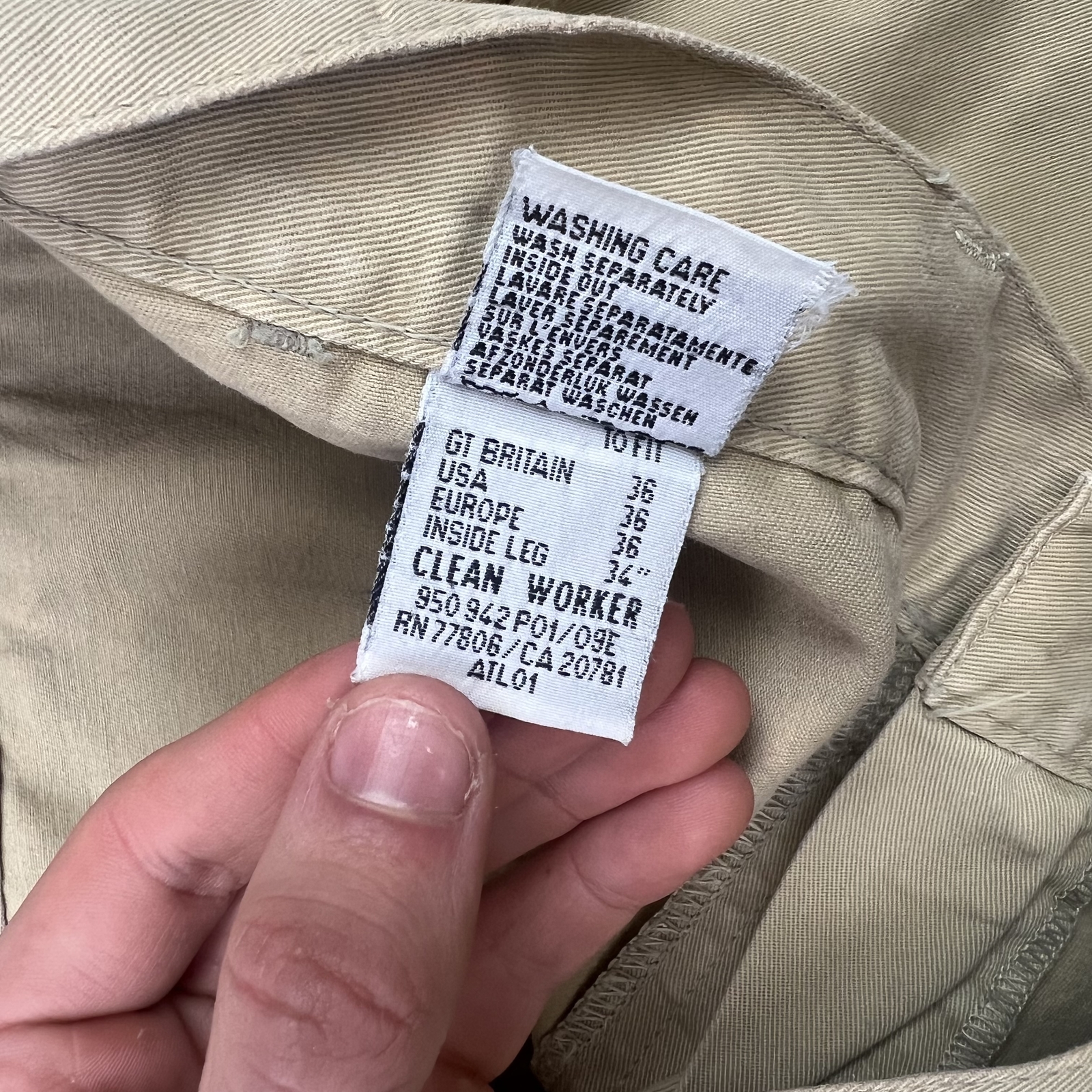Vintage Tommy Hilfiger Beige Chino Trousers W36 image 8