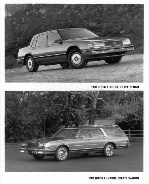 1988 Buick Electra TType Sedan & LeSabre Estate Wagon Press Photo 0159 eBay