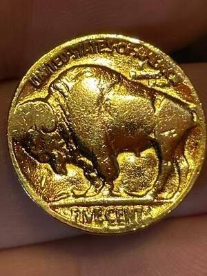 1926 S Buffalo Nickel 5 Cent Piece- San Francisco, Gold Plated
