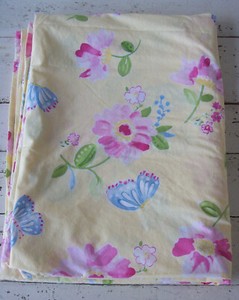 POTTERY BARN KIDS Brianna Duvet Cover~Yellow Floral+Butterflies~100% Cotton~Twin
