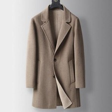 Men's Double-sided Wool Coat Mid-length Cashmere Woolen Thickened Windbreaker