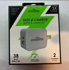 New! Liquipel Powertek Dual Port Wall Charger: USB-C 20W PD and USB-A 18W