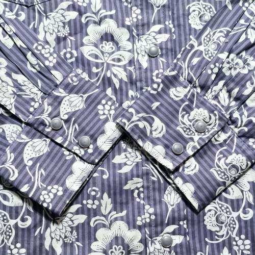 Wrangler Western Wear Men's XL Floral Pearl Snap Classic Fit Button Up Shirt - Picture 6 of 13