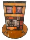 Vintage C. Dale Tiffany Inc Stained Glass Desk Lamp Shade NO LIGHT Unit “Grocer”