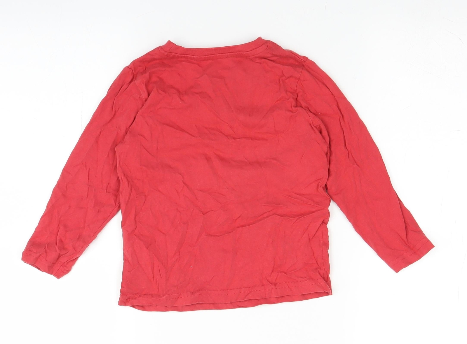 Nutmeg Boys Red 100percent Cotton Basic T-Shirt Size 3-4 Years Roll Neck image 2
