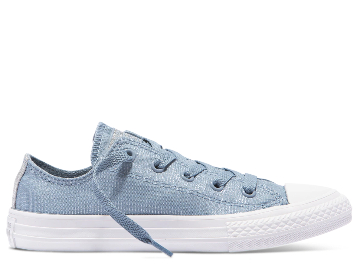 Converse Junior Fairy Dust Blue Denim Silver Sneakers Shoes