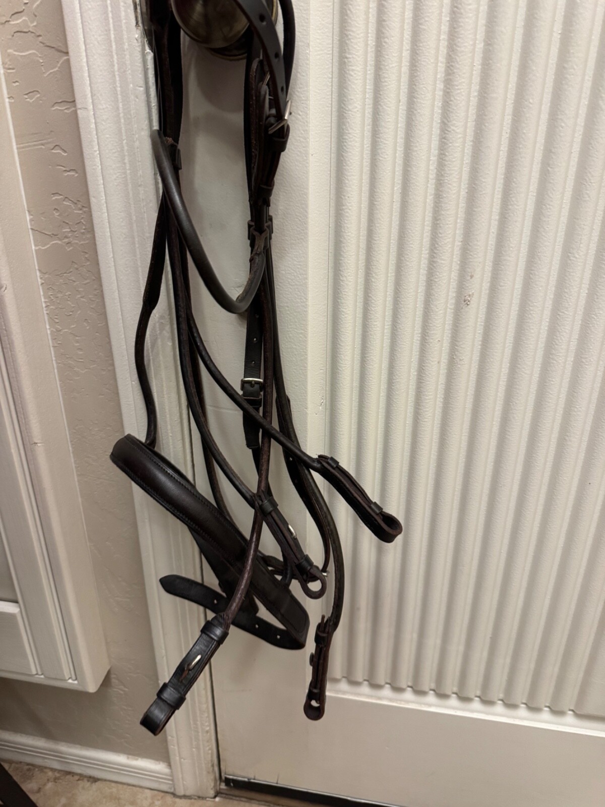 Rolled Black Leather Dressage/Eventing/Show, English Bridle & Reins "England" 
