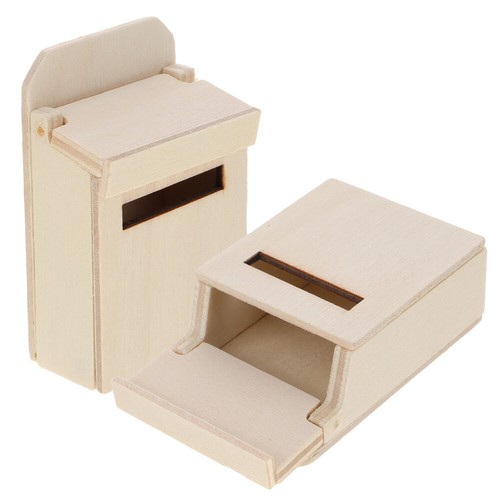2 Pcs Mini Mailbox Ornament Furniture Miniature Kids Room Small Child