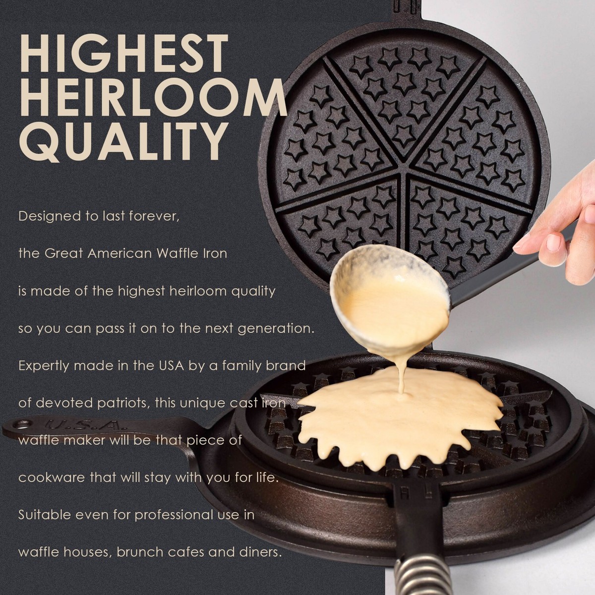 Vintage Inspired Great American Waffle Iron | Made in USA | eBay