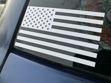 SUBDUED AMERICAN FLAG -WHITE- Vinyl Decal Indoor & Outdoor Sticker. Choose Size!