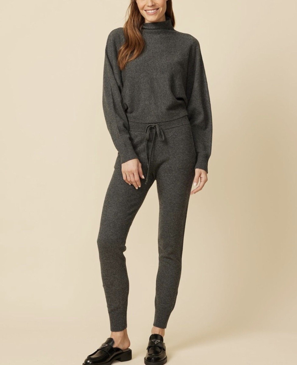 Revolve One Grey Day Cashmere Blend Set Wren Dolman Pullover And Pismo  Jogger XS