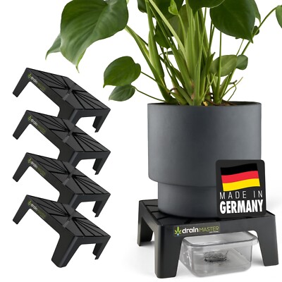 DrainMaster  4er Set (inkl. Wannen) - GrowBox Blumentopf Untersetzer bis 24x24cm