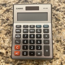 Casio MS-80B Basic Calculator - Solar Powered - Tested - Works - Small Handheld