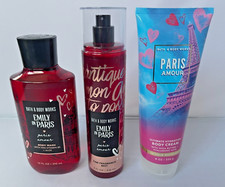 Bath Body Works PARIS AMOUR Fragrance Mist Cream Body Wash SET NWT