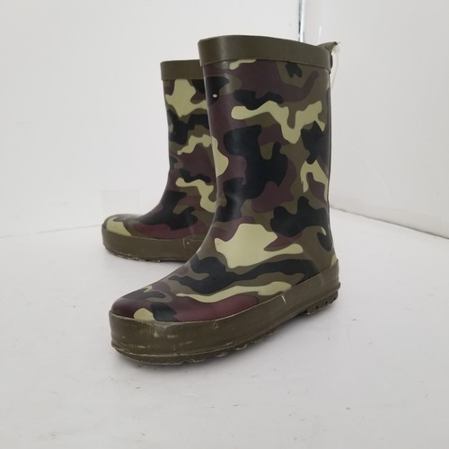 S G Footwear Brand Boys Rubber Rain Boot Camo Pattern Waterproof SZ 7-8 - Picture 2 of 7