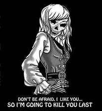 I'LL KILL YOU LAST VAMPIRE TWILIGHT GIRL SKULL T-SHIRT